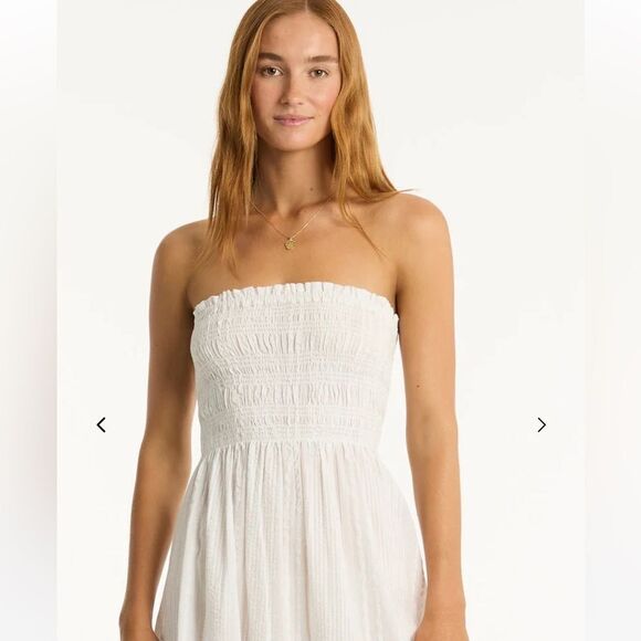 Sea Level Swim Australia White Heatwave Bandeau Midi Dress size Small - Picture 3 of 11